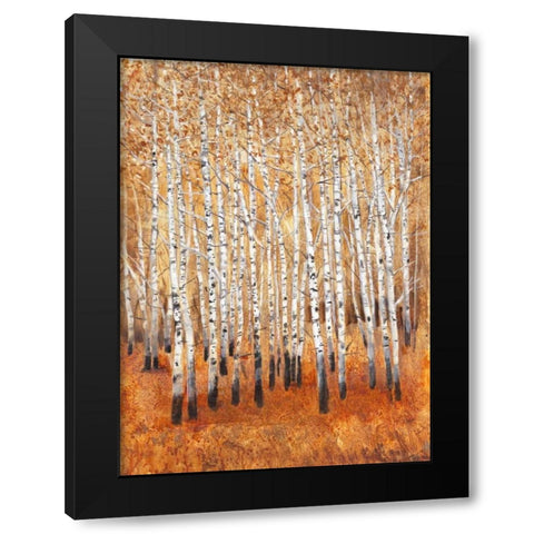 Sienna Birches II Black Modern Wood Framed Art Print with Double Matting by OToole, Tim