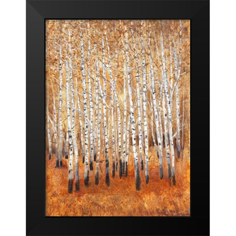 Sienna Birches II Black Modern Wood Framed Art Print by OToole, Tim