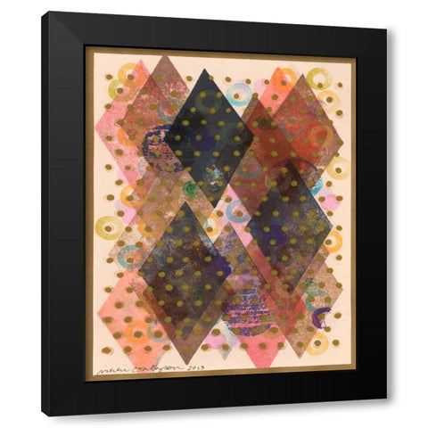 Inked Triangles I Black Modern Wood Framed Art Print with Double Matting by Galapon, Nikki