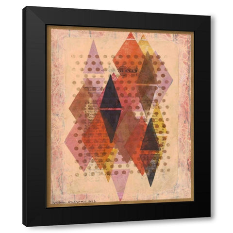 Inked Triangles II Black Modern Wood Framed Art Print by Galapon, Nikki