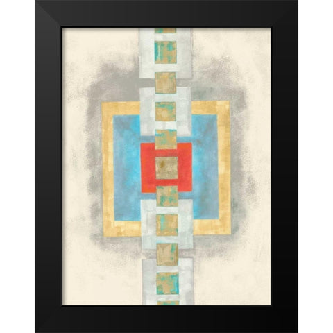 Squares in Line I Black Modern Wood Framed Art Print by Galapon, Nikki