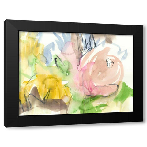 Whimsy in The Garden I Black Modern Wood Framed Art Print by Goldberger, Jennifer