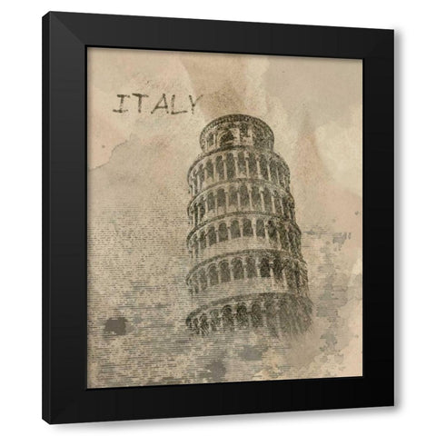 Remembering Italy Black Modern Wood Framed Art Print with Double Matting by Orlov, Irena