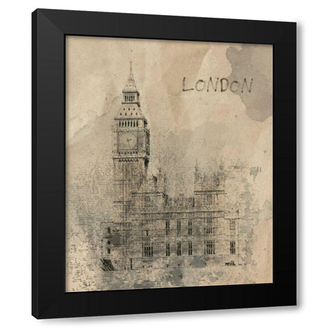 Remembering London Black Modern Wood Framed Art Print with Double Matting by Orlov, Irena