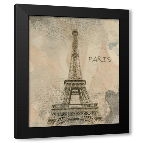 Remembering Paris Black Modern Wood Framed Art Print with Double Matting by Orlov, Irena