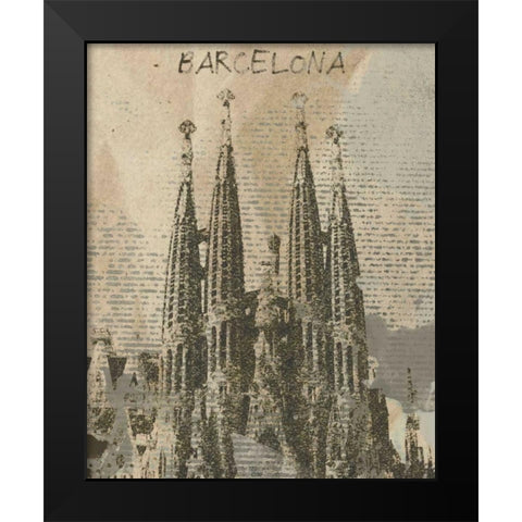 Remembering Barcelona Black Modern Wood Framed Art Print by Orlov, Irena