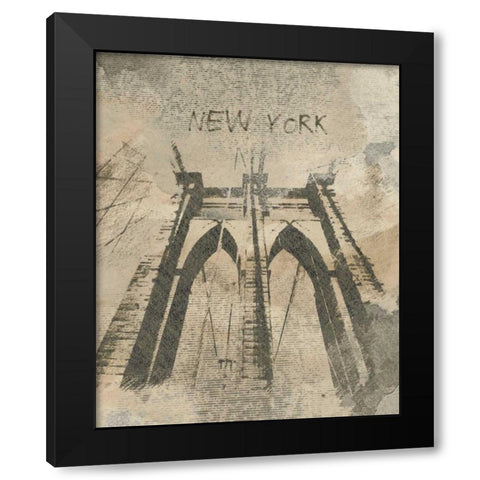 Remembering New York Black Modern Wood Framed Art Print with Double Matting by Orlov, Irena