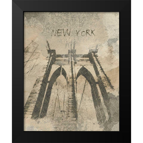 Remembering New York Black Modern Wood Framed Art Print by Orlov, Irena