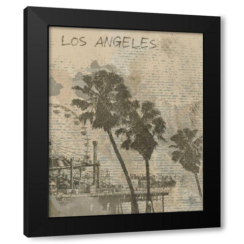 Remembering Los Angeles Black Modern Wood Framed Art Print with Double Matting by Orlov, Irena