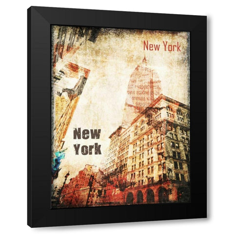 New York Grunge I Black Modern Wood Framed Art Print with Double Matting by Orlov, Irena