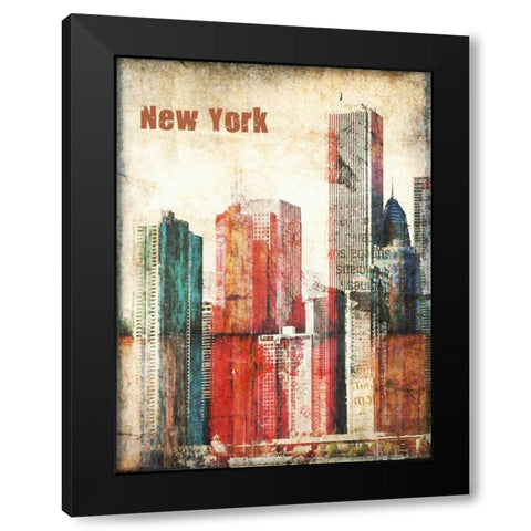 New York Grunge III Black Modern Wood Framed Art Print with Double Matting by Orlov, Irena