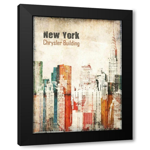New York Grunge IV Black Modern Wood Framed Art Print with Double Matting by Orlov, Irena