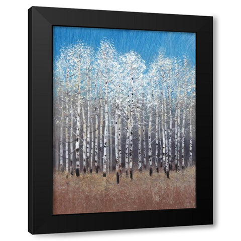 Cobalt Birches I Black Modern Wood Framed Art Print with Double Matting by OToole, Tim