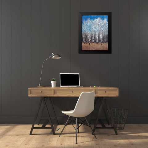 Cobalt Birches II Black Modern Wood Framed Art Print by OToole, Tim