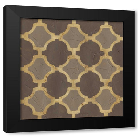 Golden Trellis II Black Modern Wood Framed Art Print with Double Matting by Vess, June Erica