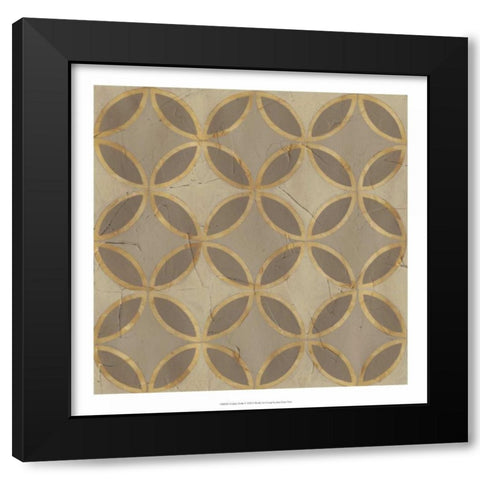Golden Trellis V Black Modern Wood Framed Art Print with Double Matting by Vess, June Erica