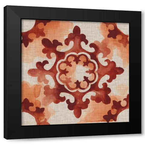 Elemental Tiles II Black Modern Wood Framed Art Print with Double Matting by Zarris, Chariklia