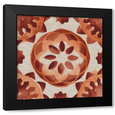 Elemental Tiles IV Black Modern Wood Framed Art Print with Double Matting by Zarris, Chariklia