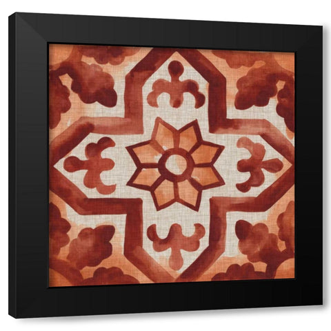 Elemental Tiles V Black Modern Wood Framed Art Print with Double Matting by Zarris, Chariklia