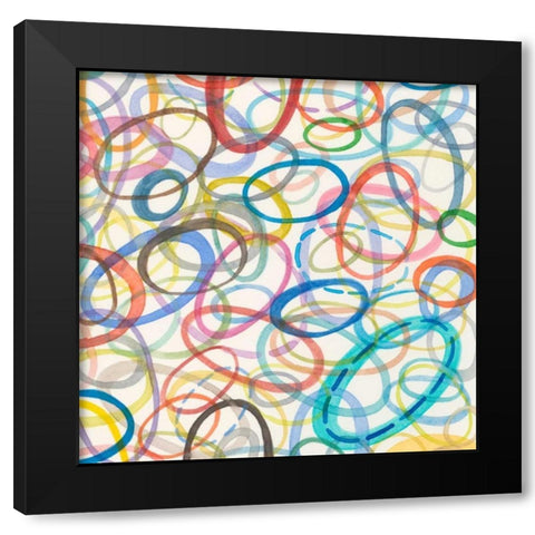 Oval Palette I Black Modern Wood Framed Art Print with Double Matting by Galapon, Nikki