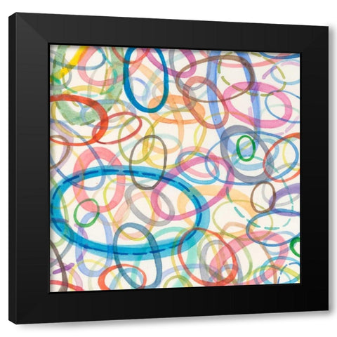 Oval Palette III Black Modern Wood Framed Art Print with Double Matting by Galapon, Nikki