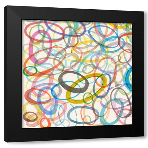 Oval Palette IV Black Modern Wood Framed Art Print with Double Matting by Galapon, Nikki