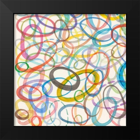 Oval Palette IV Black Modern Wood Framed Art Print by Galapon, Nikki