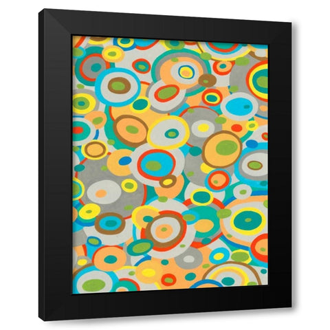 Overlapping Ovals II Black Modern Wood Framed Art Print by Galapon, Nikki