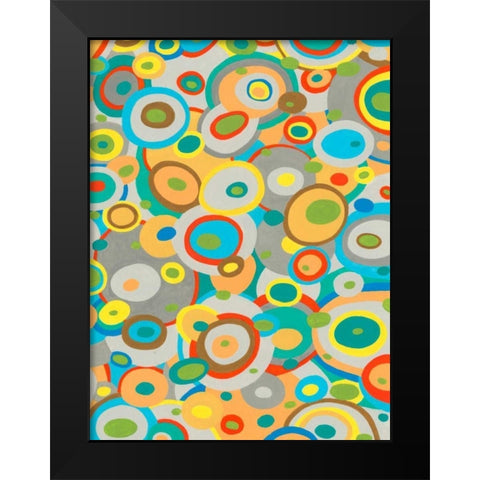 Overlapping Ovals II Black Modern Wood Framed Art Print by Galapon, Nikki