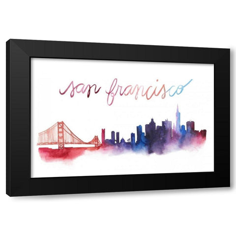 World Cities Skyline I Black Modern Wood Framed Art Print by Popp, Grace
