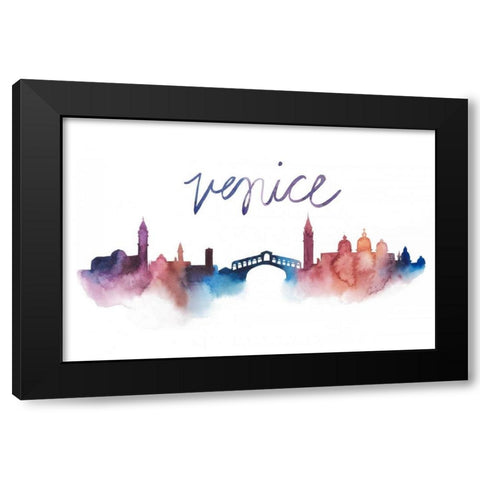 World Cities Skyline III Black Modern Wood Framed Art Print with Double Matting by Popp, Grace