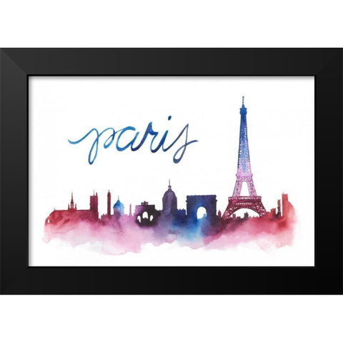 World Cities Skyline V Black Modern Wood Framed Art Print by Popp, Grace