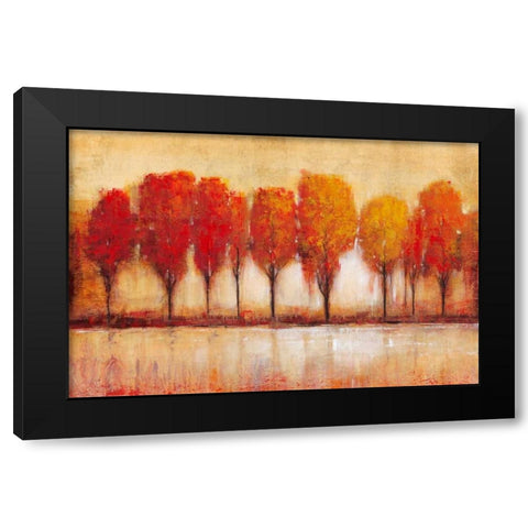 Autumn Waters Edge Black Modern Wood Framed Art Print with Double Matting by OToole, Tim