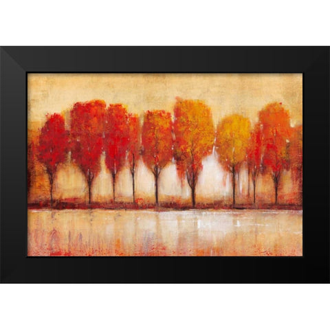 Autumn Waters Edge Black Modern Wood Framed Art Print by OToole, Tim