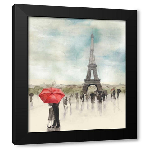 Rainy Day Lovers I Black Modern Wood Framed Art Print with Double Matting by Popp, Grace