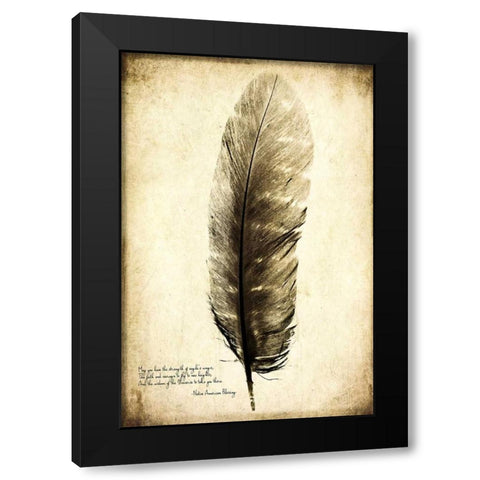 Feather on the Wind I Black Modern Wood Framed Art Print with Double Matting by Malek, Honey