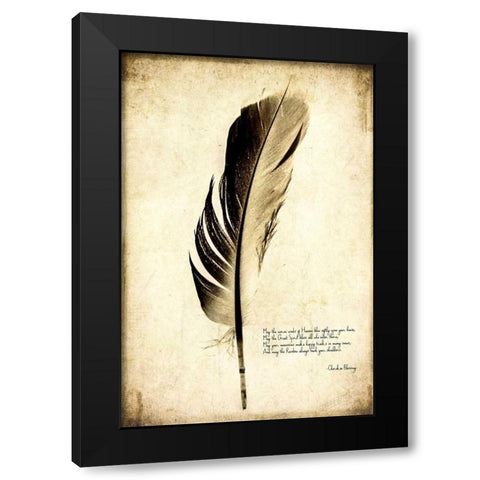Feather on the Wind III Black Modern Wood Framed Art Print with Double Matting by Malek, Honey