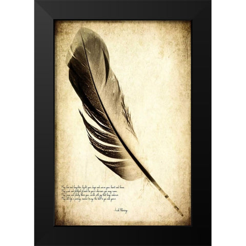 Feather on the Wind IV Black Modern Wood Framed Art Print by Malek, Honey