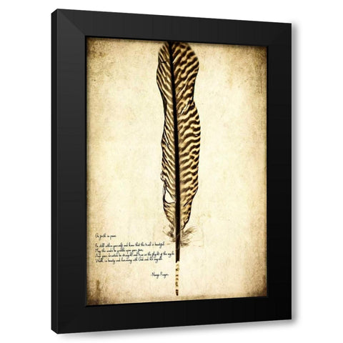 Feather on the Wind V Black Modern Wood Framed Art Print by Malek, Honey
