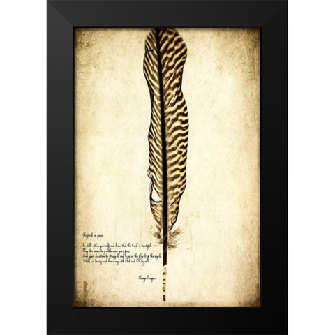 Feather on the Wind V Black Modern Wood Framed Art Print by Malek, Honey