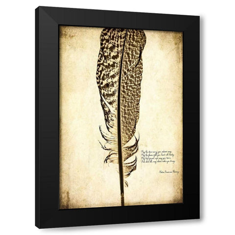 Feather on the Wind VI Black Modern Wood Framed Art Print by Malek, Honey