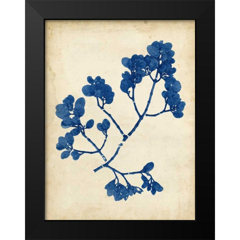 Indigo Leaf Study III Black Modern Wood Framed Art Print by Vision Studio