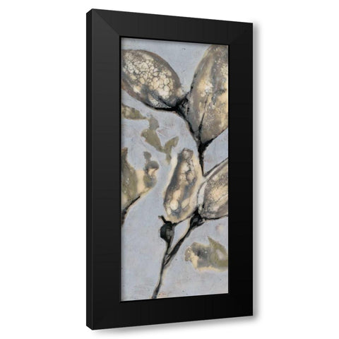 Flower Bud Triptych I Black Modern Wood Framed Art Print by Goldberger, Jennifer