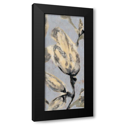 Flower Bud Triptych III Black Modern Wood Framed Art Print by Goldberger, Jennifer