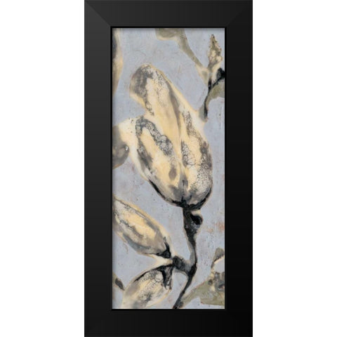 Flower Bud Triptych III Black Modern Wood Framed Art Print by Goldberger, Jennifer