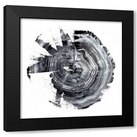 Tree Ring Abstract II Black Modern Wood Framed Art Print by Harper, Ethan