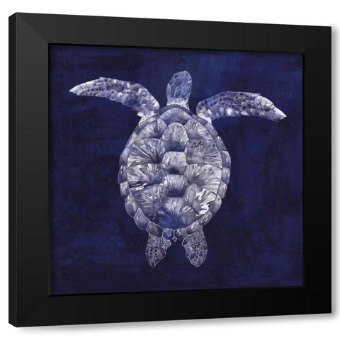 Sea Turtle Shadow I Black Modern Wood Framed Art Print with Double Matting by Popp, Grace