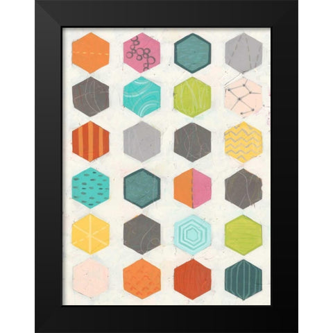 Pattern Interaction I Black Modern Wood Framed Art Print by Vess, June Erica