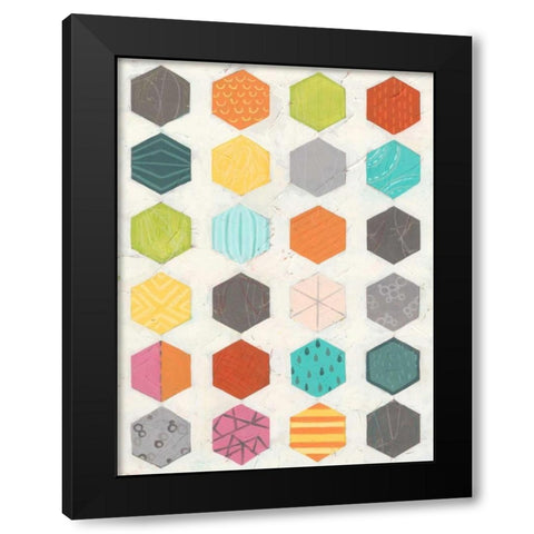 Pattern Interaction IV Black Modern Wood Framed Art Print by Vess, June Erica