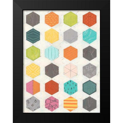 Pattern Interaction IV Black Modern Wood Framed Art Print by Vess, June Erica
